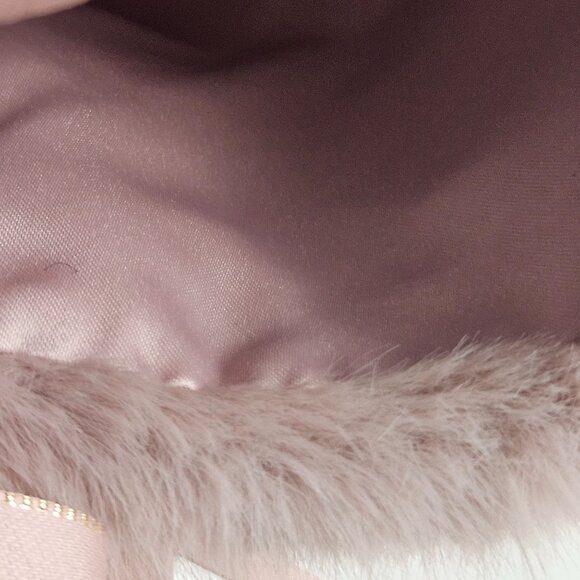 Victorias Secret Faux Fur Christmas Stocking Blush Pink Ribbon Pom Poms NWT - Picture 10 of 11